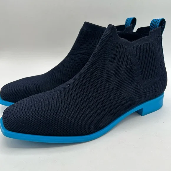 VIVAIA Square-Toe Water-Repellent Ankle Boots (Ryan Pro) Navy Azure Blue - Picture 8 of 13